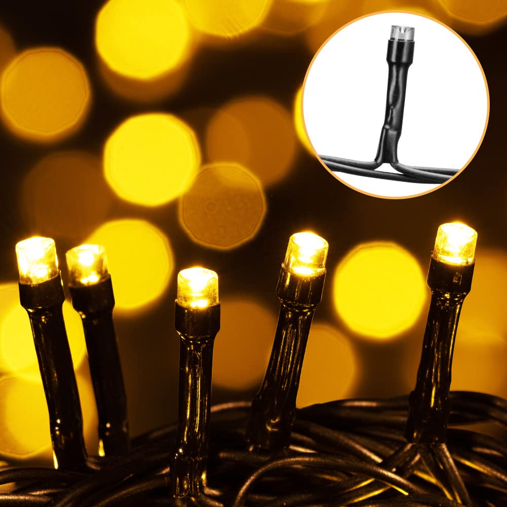 MONZANA® 600 LED String Lights 60m with Remote Control & Timer - 8 Modes, Dimmable, IP44 Waterproof for Indoor/Outdoor Use - Christmas Lights, Party Decor, Garden, Patio, Wedding Warm White Lighting