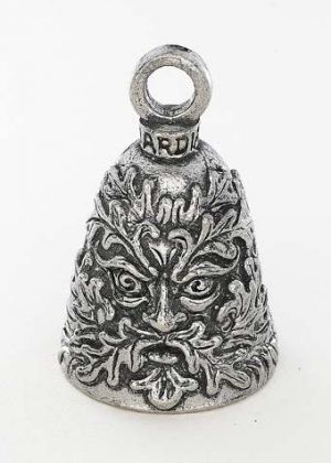 Green Man Guardian Biker Bell with Hanger - Motorcycle Protection Charm for Road Safety & Good Luck - Perfect for Harley, Cruiser & Mountain Bikes