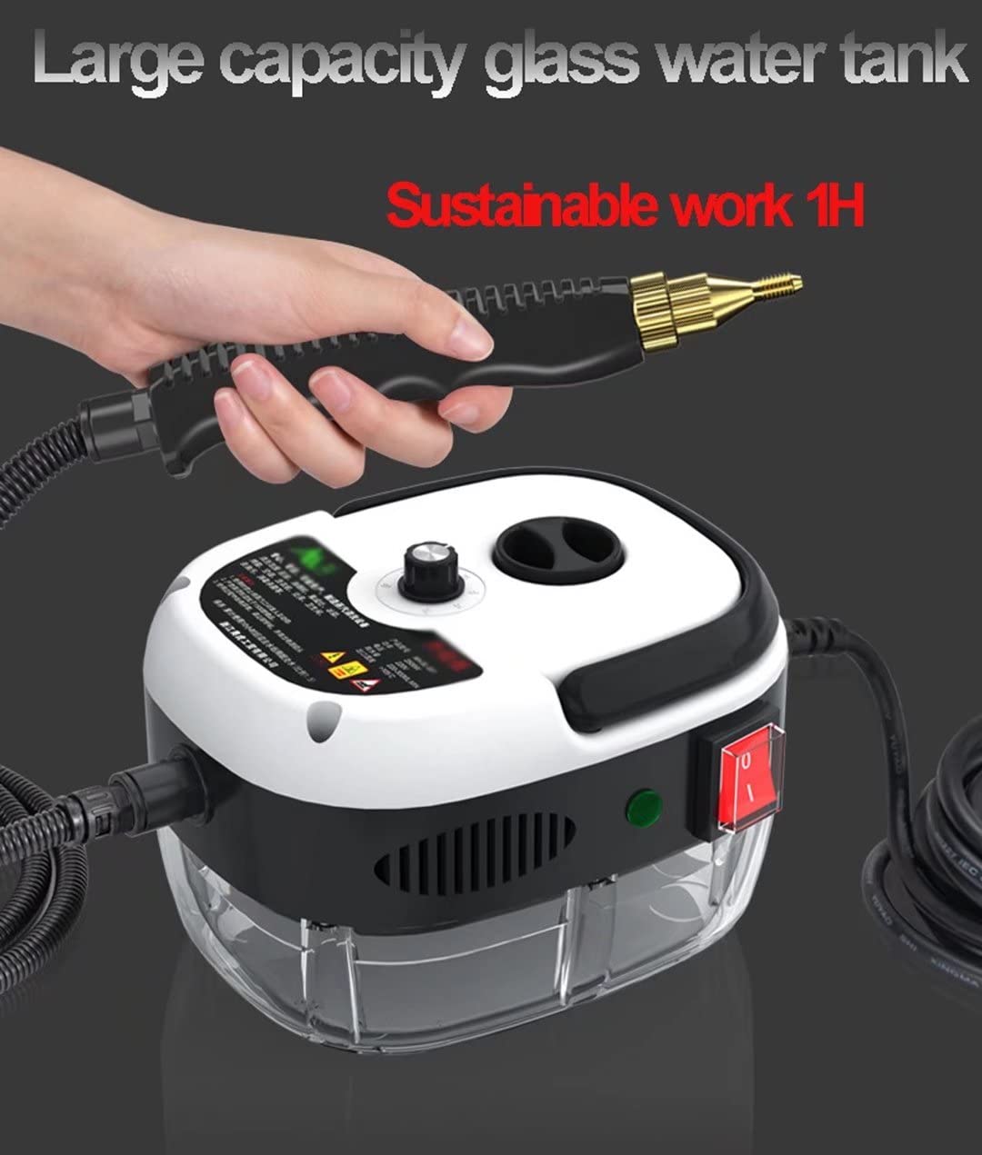 2500W High Pressure Steam Cleaner for Kitchen & Household - 3BAR Electric Handheld Steamer with Nozzles for Oil Stain Removal, 6 Speed Settings - Perfect for Deep Cleaning Floors, Tiles, Grout, Appliances & Car Interiors