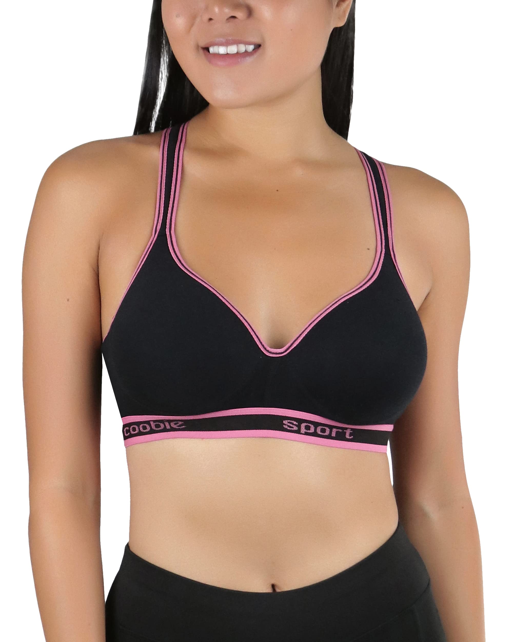 ToBeInStyle Women's Wireless Sports Bra - Cotton Blend Racerback with Light Padding for Yoga, Running & Gym Workouts - Comfortable & Supportive Activewear