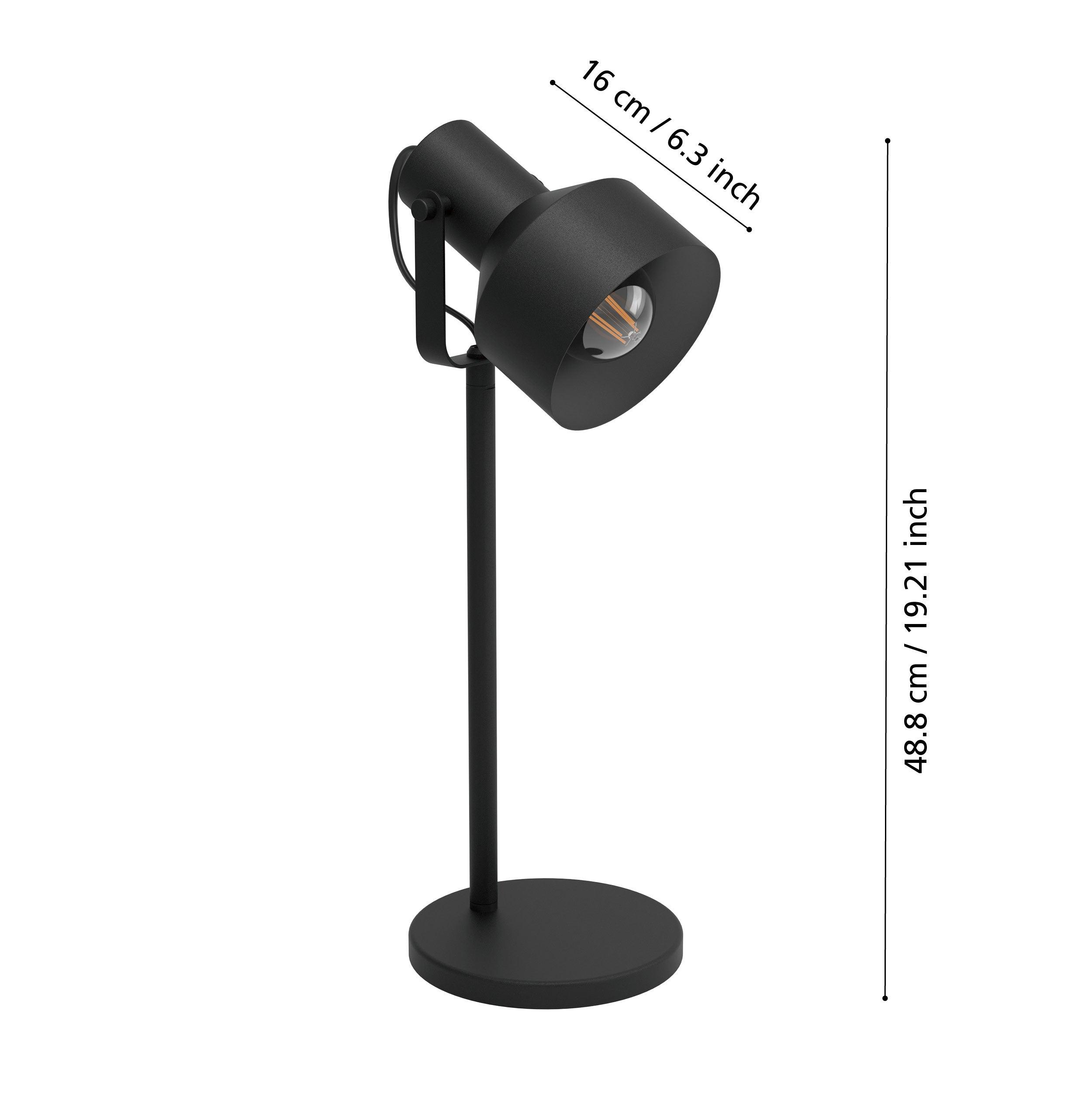 Eglo Casibare Black Metal Desk Lamp - Adjustable LED Office Light for Home & Workspace, Study & Reading Task Lighting