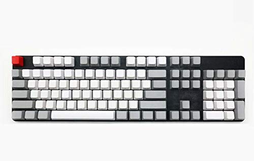 Thick PBT Keycaps for Cherry MX RGB - OEM Profile, Laser Doubleshot, Titanium Black - Gaming & Typing Upgrade