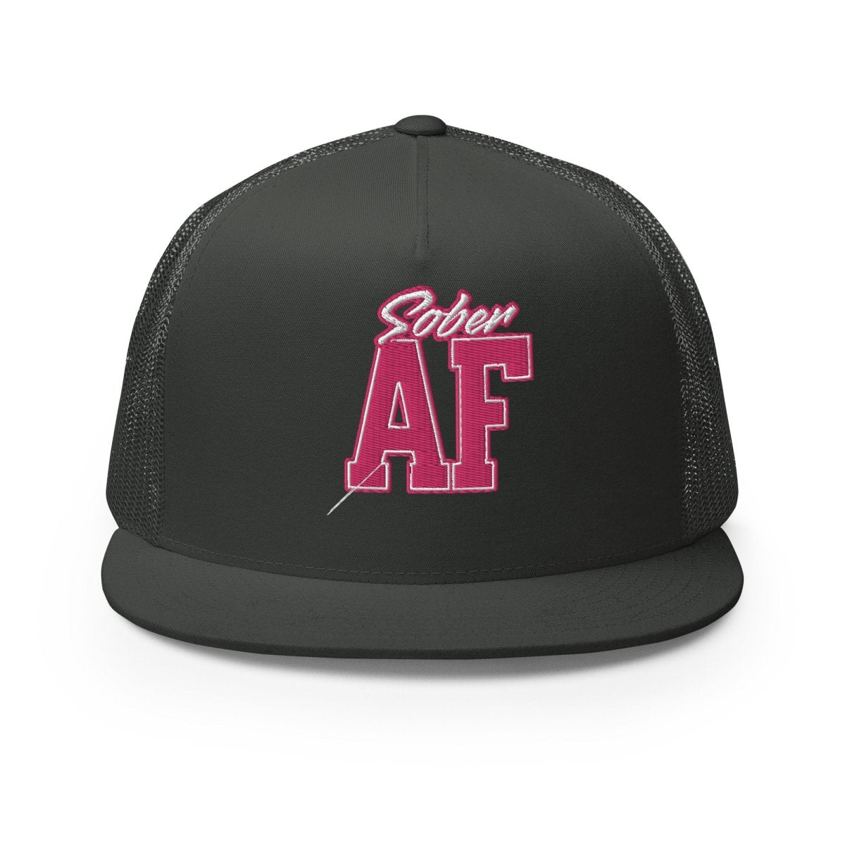 Sober AF Block Letter Trucker Cap - Stylish Baseball Hat for Men & Women - Perfect for Recovery, Sobriety Support & Everyday Wear