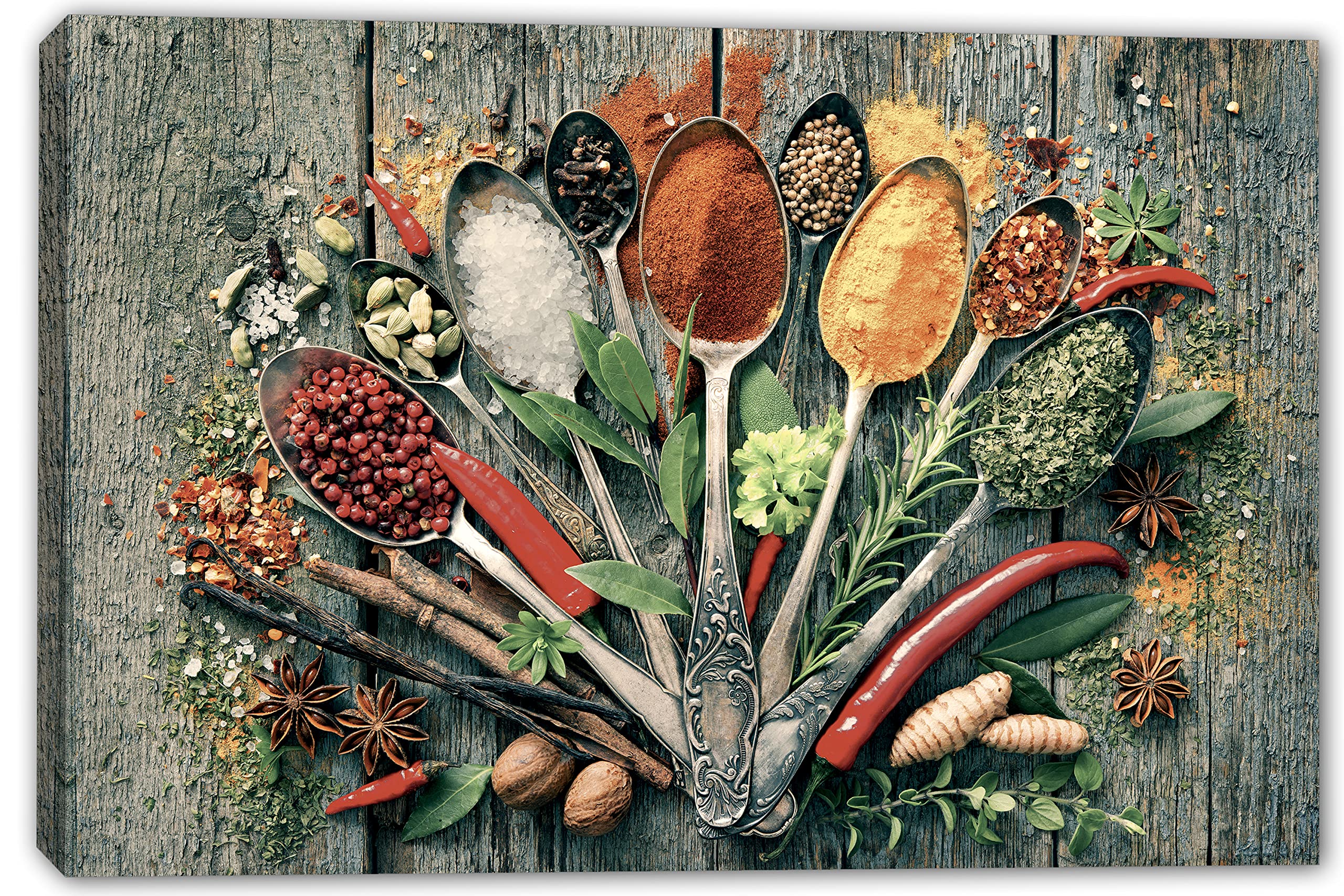 36x24 Faded Tone Herbs and Spice Kitchen Wall Art Canvas Print - Perfect for Farmhouse, Rustic, or Modern Kitchen Decor
