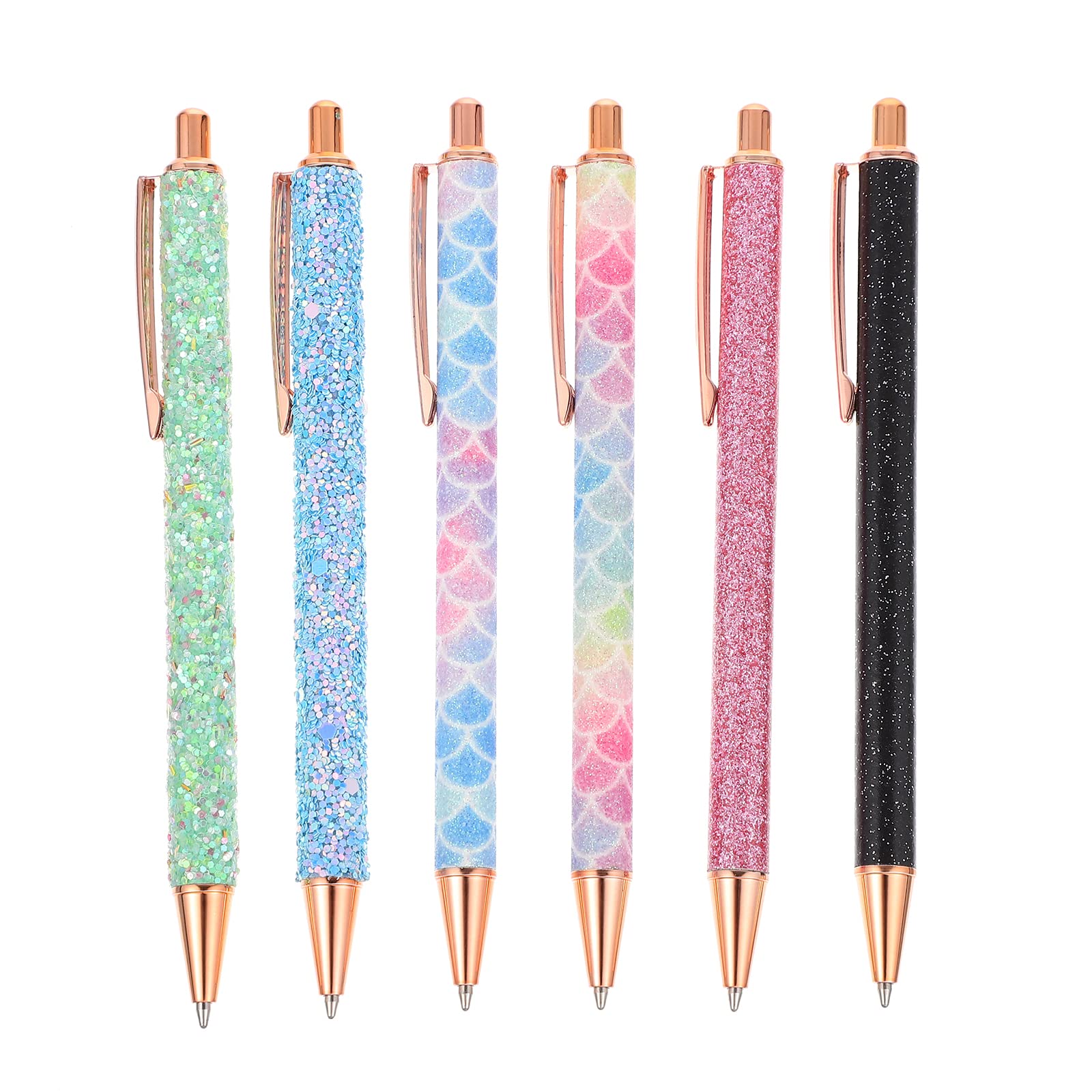STOBOK 6-Pack Click Ballpoint Pens for School & Office Use