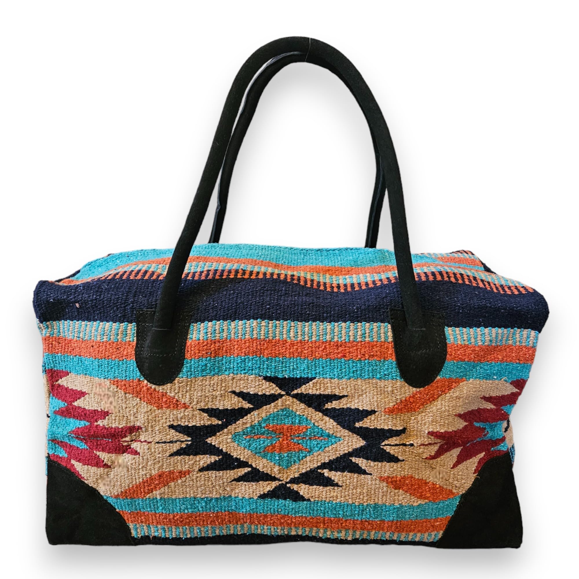 Southwestern Large Weekender Travel Bag - Western Duffle Bag for Women & Men - Boho Style Carry On Bag (Cheyenne Pattern) - Perfect for Weekend Getaways, Gym, Beach Trips & Air Travel