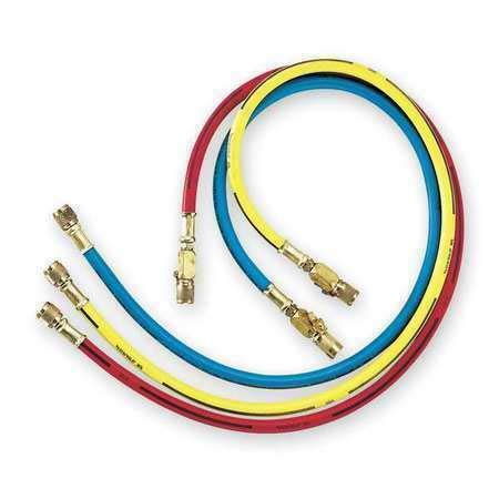 36 Inch Red Yellow Blue 803-KCS Manifold Hose Set for HVAC, Refrigeration & Automotive AC Systems - Durable & Flexible Multi-Purpose Hose Kit