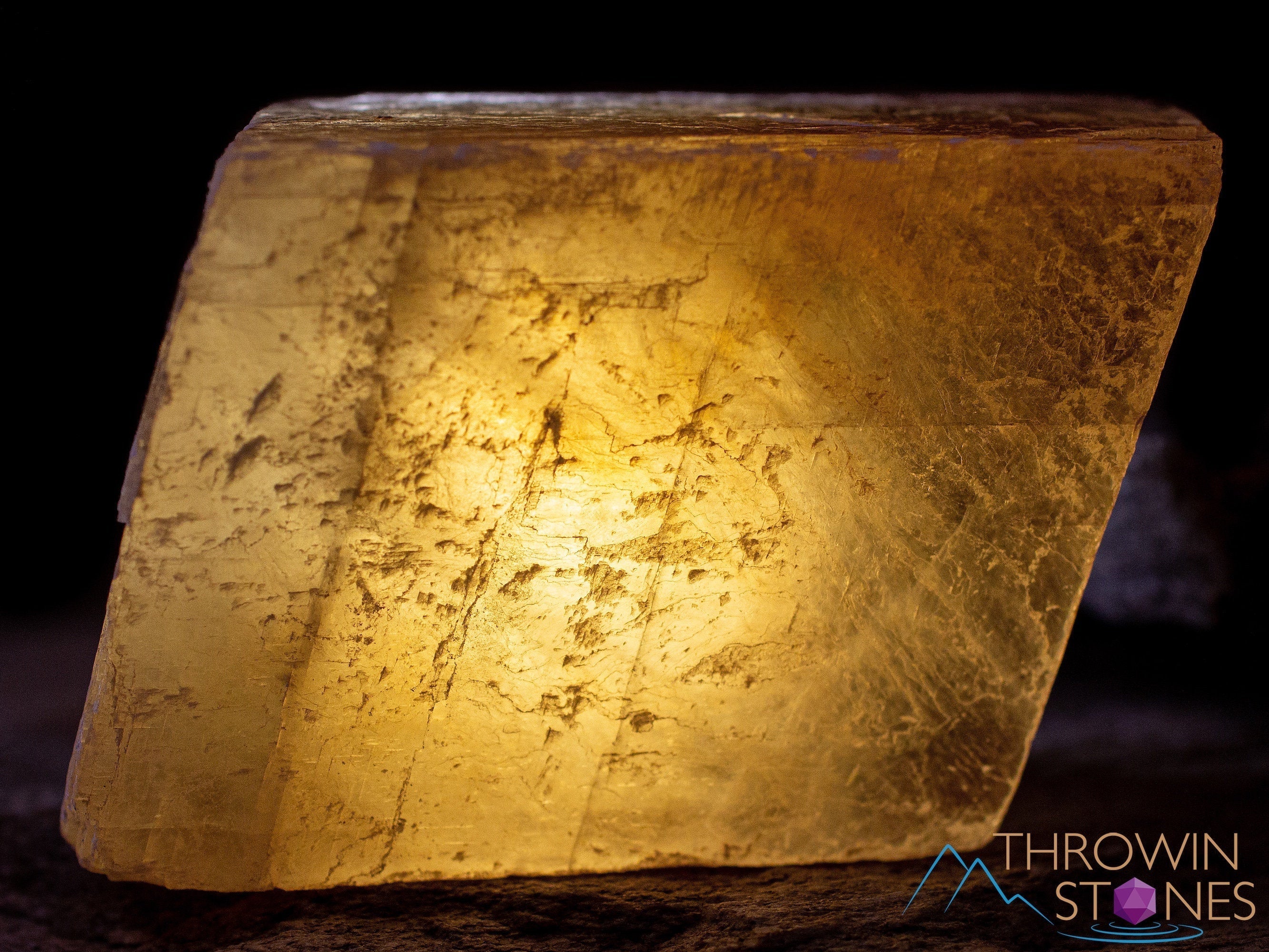 Orange Calcite Raw Crystal - Extra Large Rhombohedron Specimen for Metaphysical Healing, Home Decor, Mineral Collection | Natural Stone for Meditation, Reiki & Crystal Grids