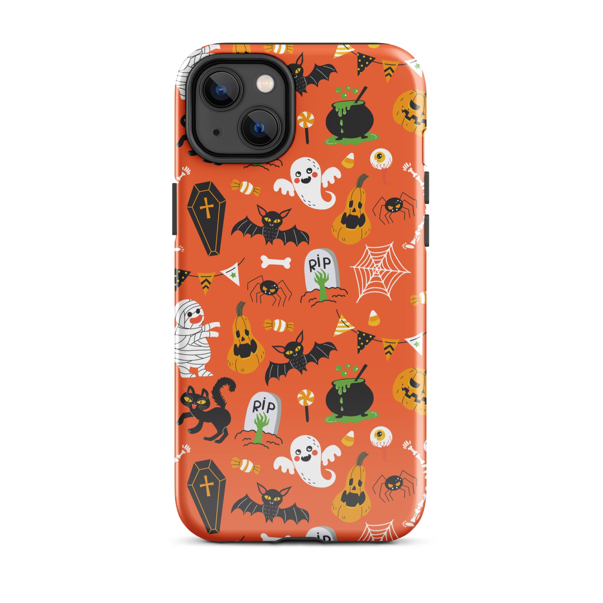 Spooky Night Guardian Premium iPhone Case - Halloween Protective Cover for iPhone 13/14/15 Pro Max - Cute Ghost Design Shockproof Phone Case for Night Out, Party & Daily Use
