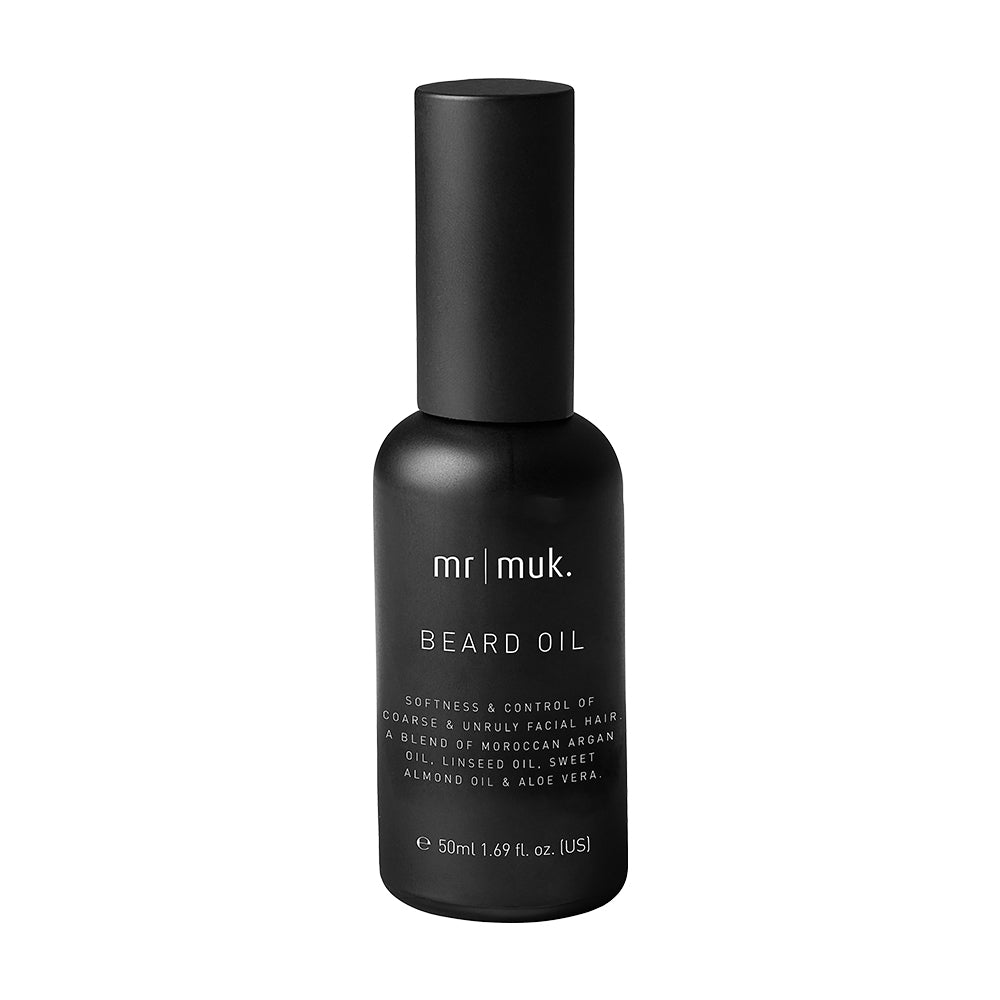 Mr Muk Beard Oil 50ml - Natural Beard Growth & Conditioning Oil for Men - Softens, Strengthens & Nourishes Facial Hair - Perfect for Daily Grooming & Beard Care Routine