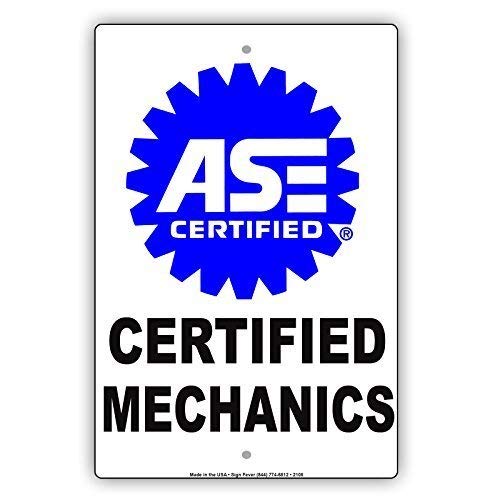 12x16 Ase Certified Traffic Signs - Durable Tin Metal Safety Signs for Auto Repair Shops, Sidewalks & Outdoor Decor | Perfect for Road Safety & Business Promotion