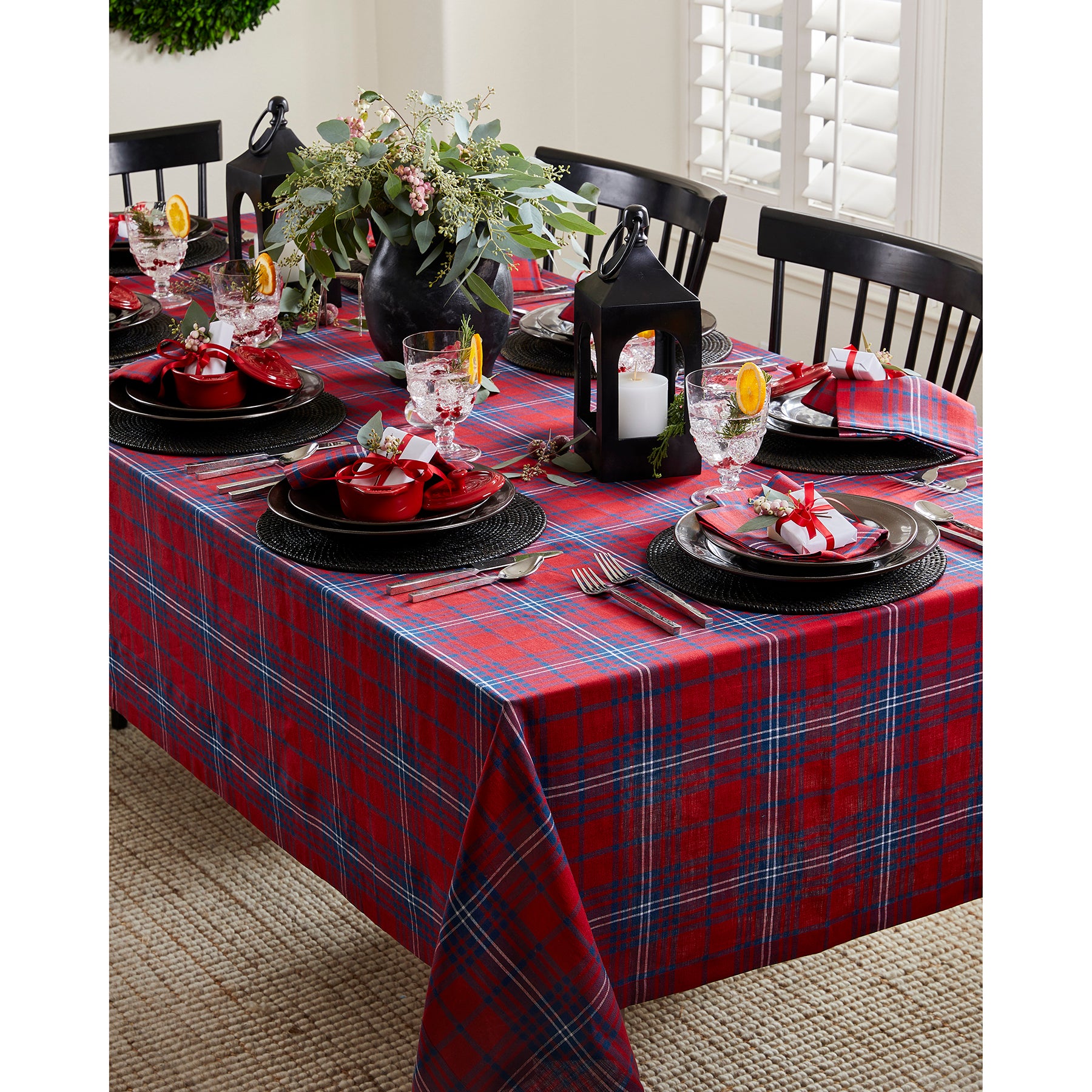 Red Tartan Plaid Tablecloth - Waterproof & Wrinkle-Resistant 60
