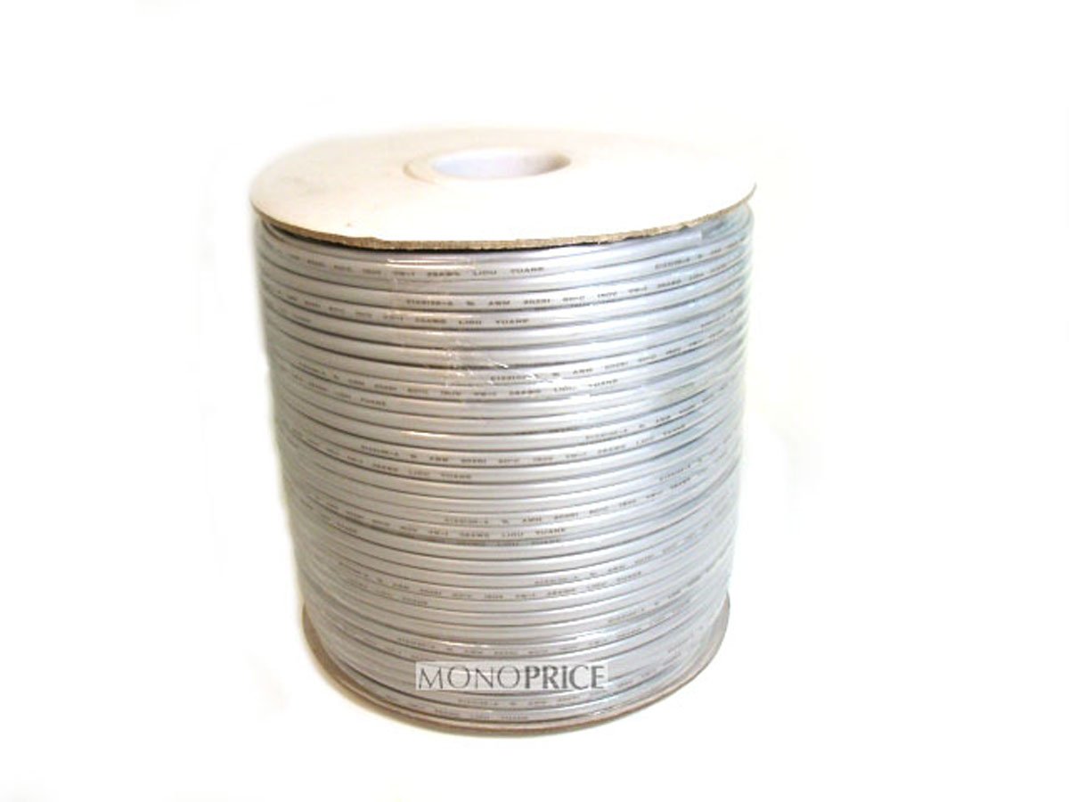 Monoprice 1000ft Stranded Bulk Phone Cable - 26AWG 4 Conductor Flat Silver Telephone Wire for Home/Office Telecom Installation & Repair