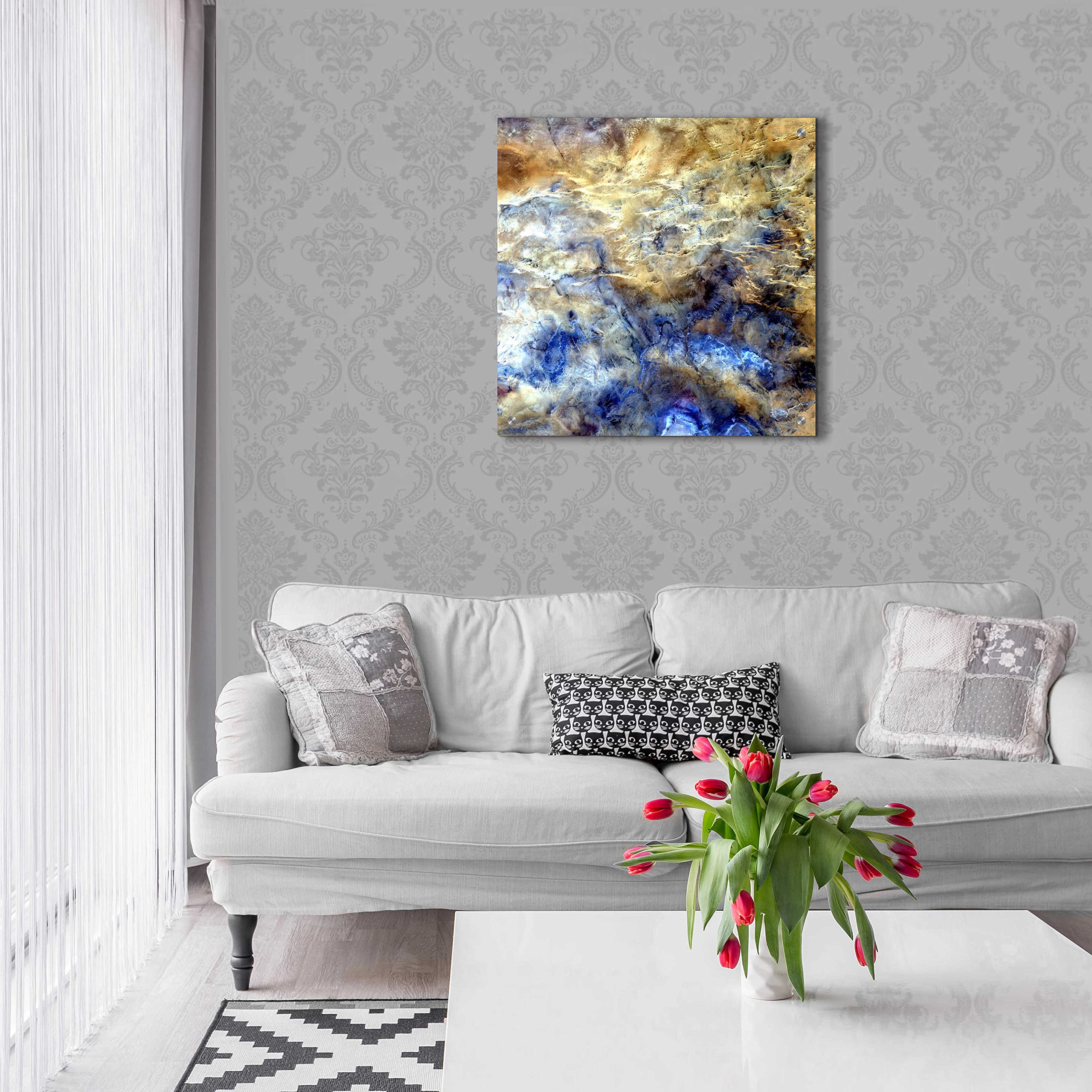 Epic 'Earth as Art: No Man's Land' Acrylic Glass Wall Art - 24x24 Inches Modern Home Decor - Perfect for Living Room, Bedroom & Office Spaces