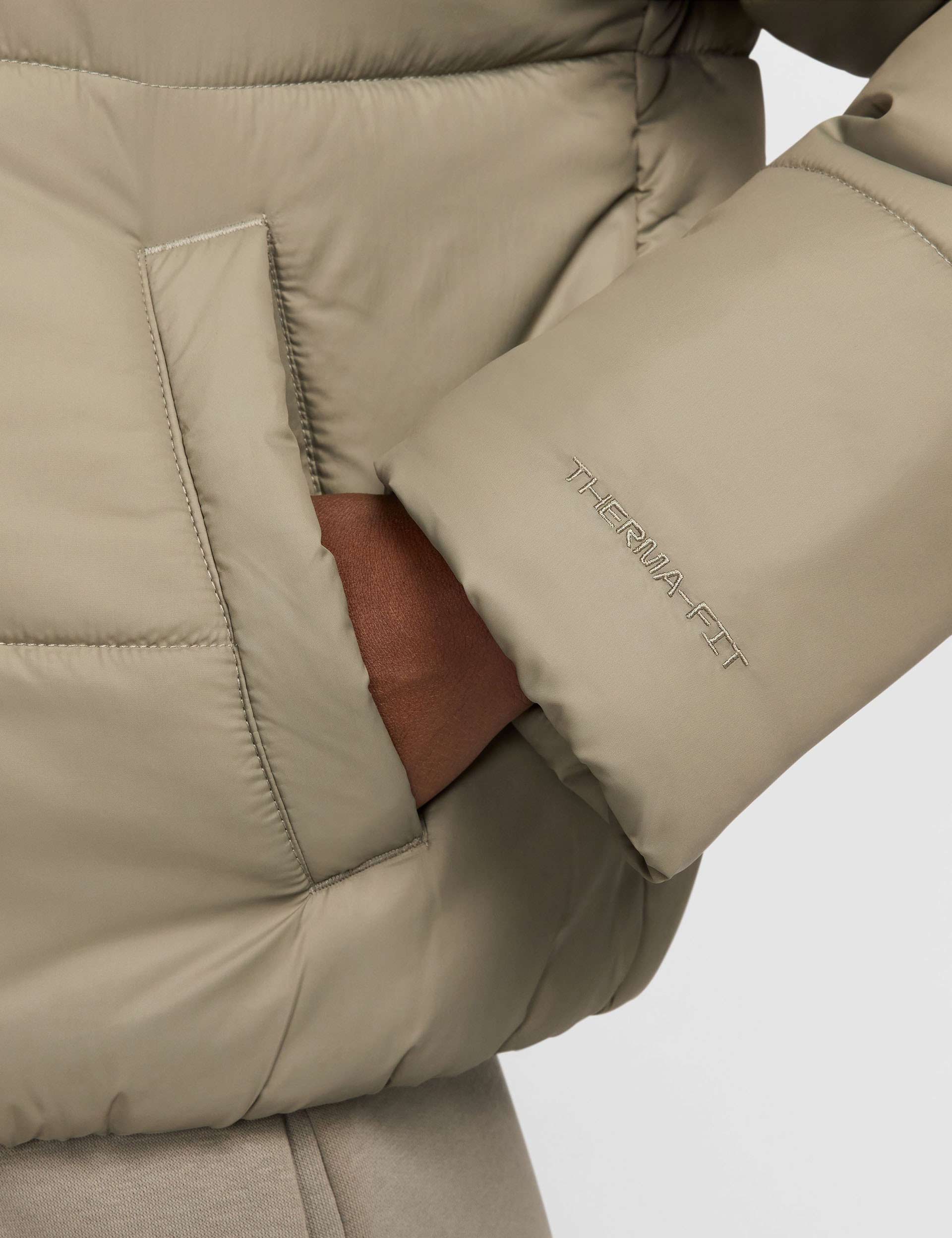 Classic Puffer Therma Fit Hooded Jacket - Light Army/White | Winter Sports & Outdoor Activities | Men's & Women's Sportswear