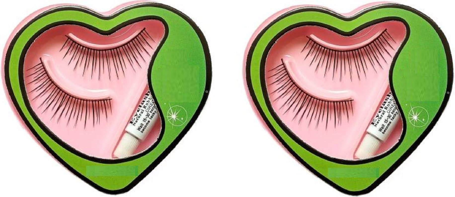 Elecsera Black Long False Eyelashes with Glue - Natural Looking Voluminous Lashes for Dramatic Eye Makeup (2-Pack) | Perfect for Parties, Weddings & Special Occasions