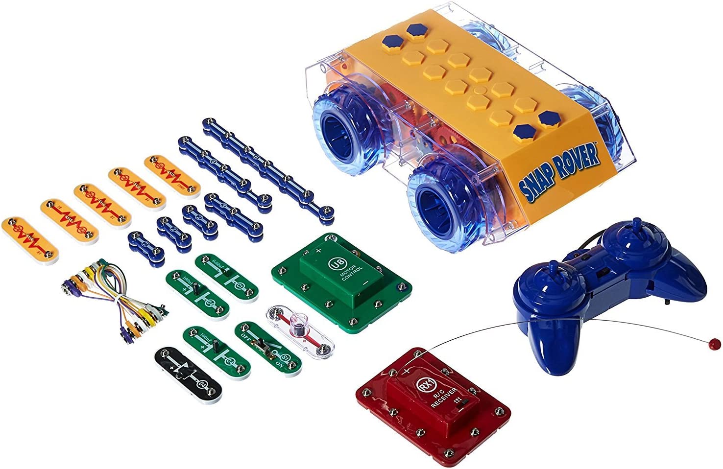 Elenco Snap Circuits RC Snap Rover STEM Robotics Kit for Kids - Build Your Own Remote Control Rover, Learn Electronics & Engineering - Perfect for Science Projects, STEM Learning & Educational Play