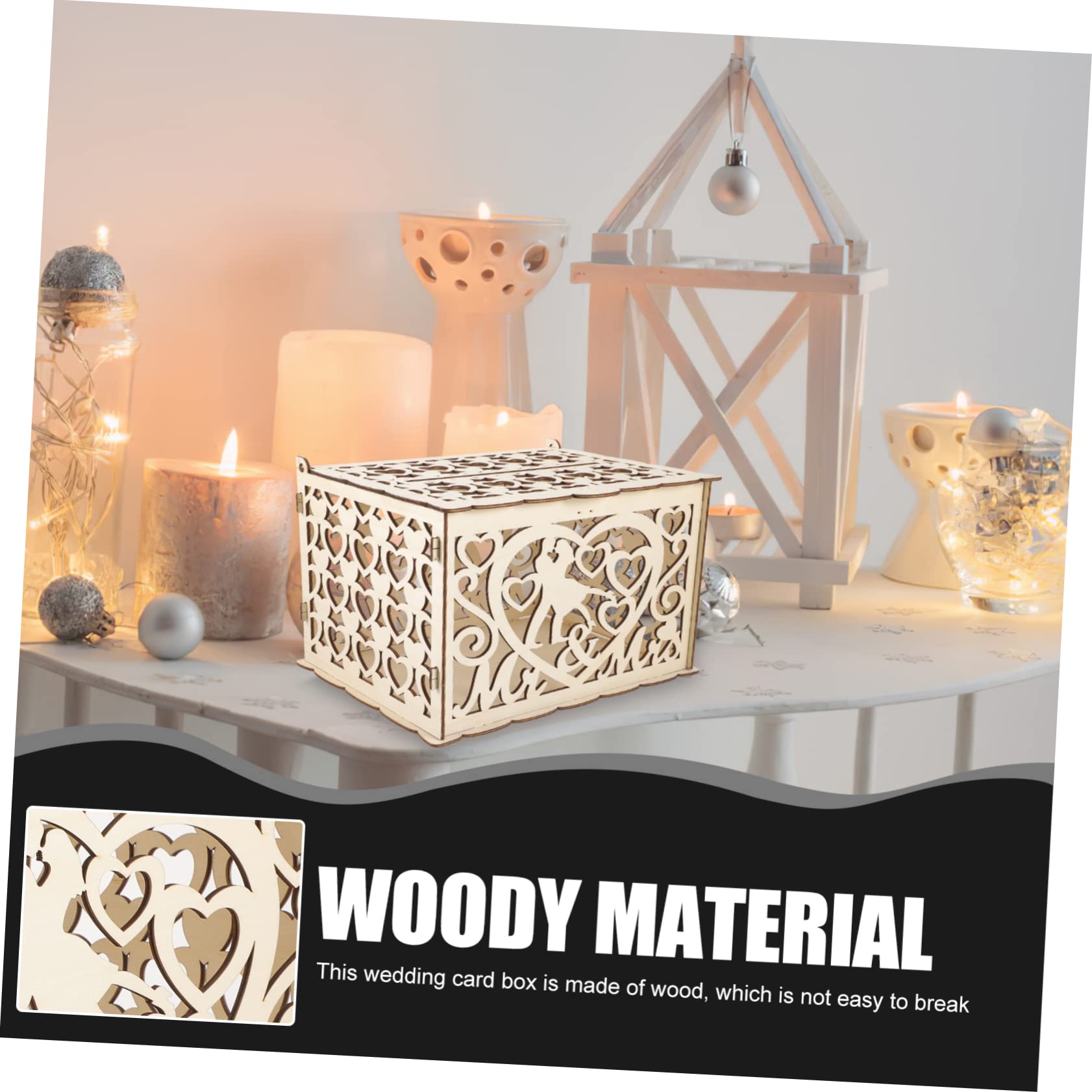 MagicLulu Wooden Money Box Holder - Greeting Card Organizer & Wedding Decoration Storage | Perfect for Gift Cards, Cash Gifts, and Home Décor