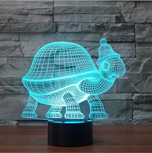 16 Color Changing LED Turtle Night Light with Remote - 3D Novelty Table Lamp for Kids, USB Powered, Acrylic Flat ABS Base - Perfect for Bedroom Decor, Birthday & Christmas Gifts for Children (Home Decoration, Night Light for Kids' Room)