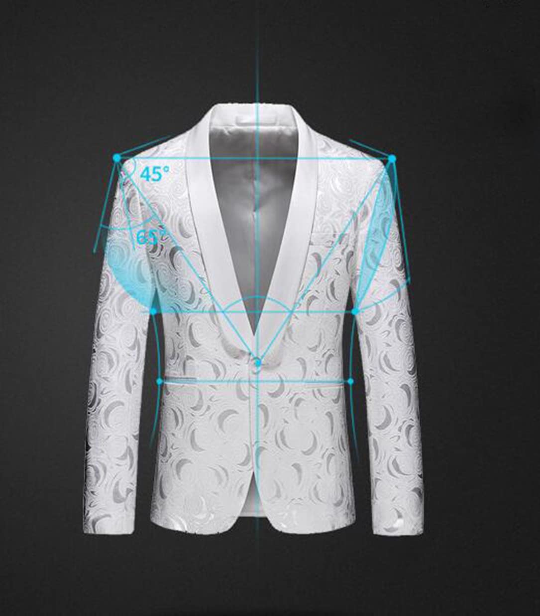 Men's Slim Fit Suit 2-Piece Set Floral Print Performance Blazer & Pants for Wedding, Party & Formal Events | Breathable & Stretch Comfort