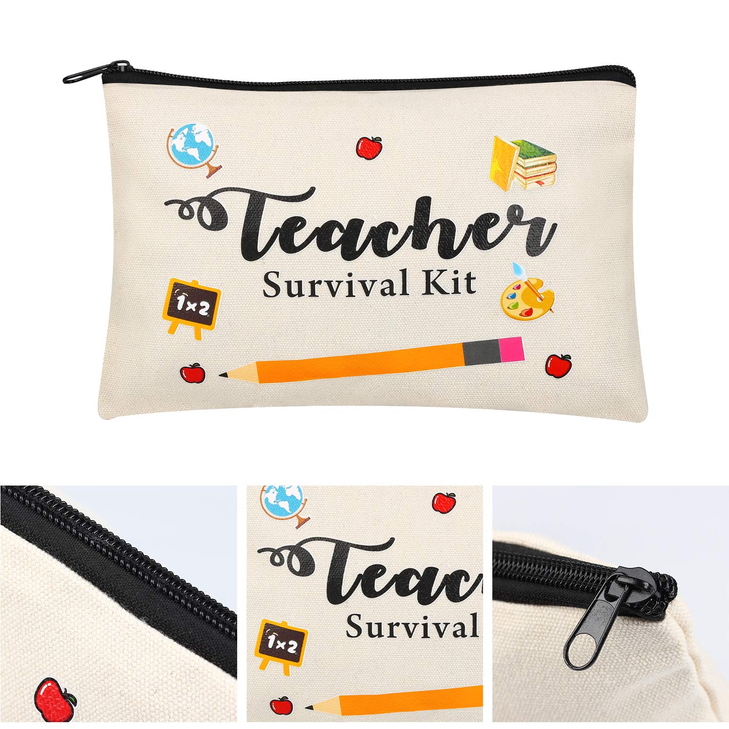 8-Piece Teacher Appreciation Gift Set - Makeup Pouch & Cosmetic Bags for Travel, Toiletry Storage & School Supplies - Perfect for Preschool & High School Teachers (Zipper Closure, Set 2) - Ideal for Classroom Rewards, End-of-Year Gifts & Teacher Thank You Presents