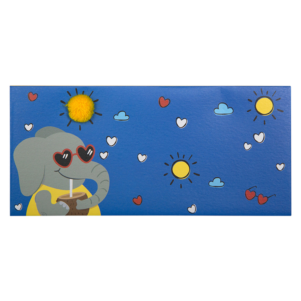 Blue and Yellow Elephant in the Sun Kids Money Envelopes - Set of 10 for Birthday Gifts, Allowance Savings, and Party Favors