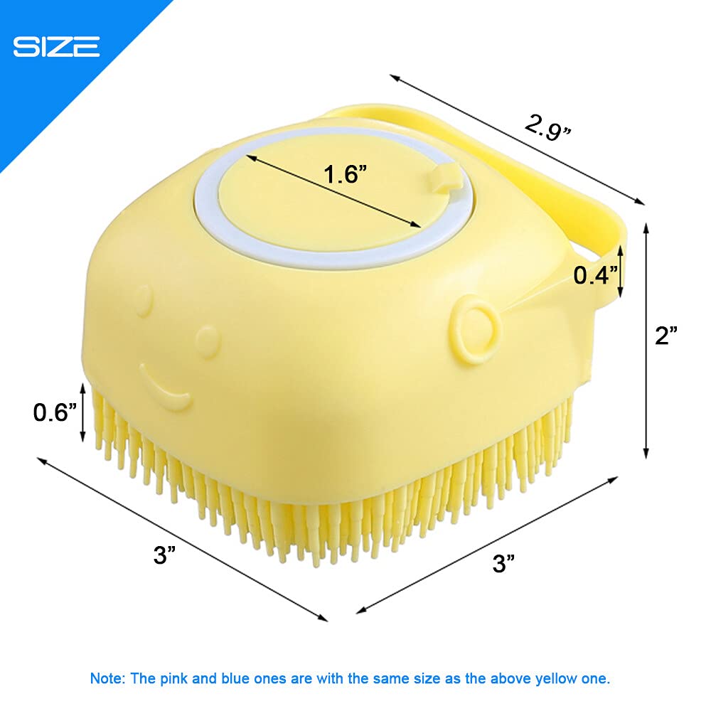 OTAVILEM Silicone Body Scrubber with Soap Dispenser - 3 Pack Exfoliating Shower Brushes for Soft Skin Care | Gentle Bath Loofah for Babies, Kids, Women, Men & Pets | 3 Colors | Perfect for Daily Shower Routine & Spa-Like Exfoliation at Home