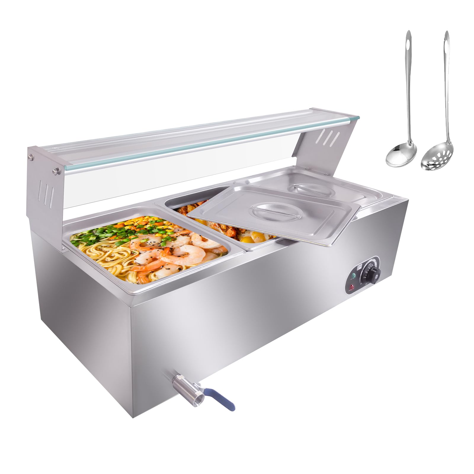 GARVEE 3-Pan (3×12QT) 1500W Electric Food Warmer - Professional Stainless Steel Buffet Bain Marie with 86-185°F Temperature Control - Perfect for Catering, Restaurants & Buffet Service - Keep Food Warm for Parties, Events & Commercial Kitchens