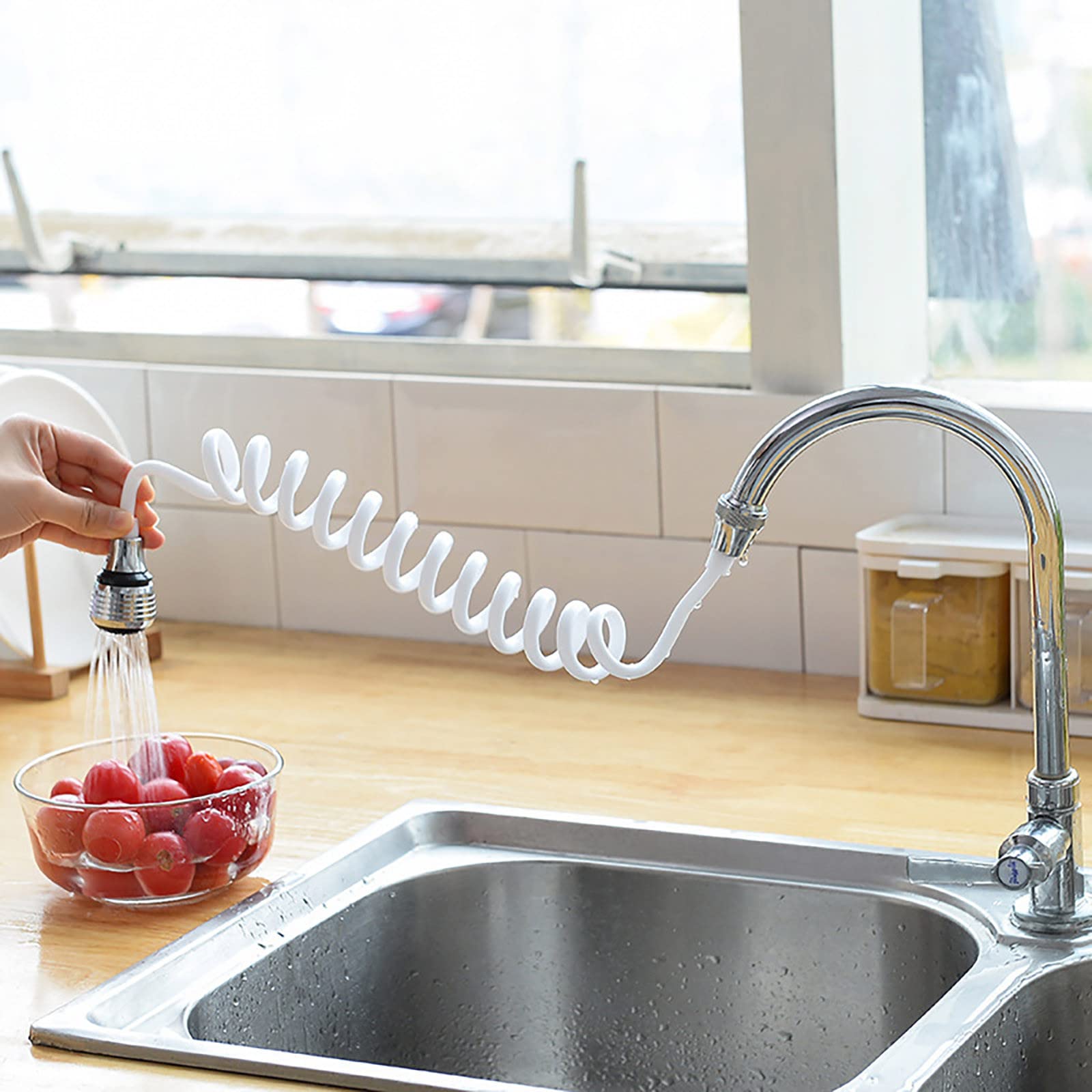 MERILER Pull Down Kitchen Faucet with 2 Water Saving Modes - 360° Rotatable Spray Head & Extender - Perfect for Washing Dishes, Filling Pots & Cleaning Sinks