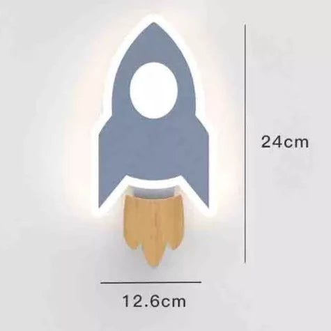 Rocket Moon Star Wall Lamp - LED Night Light for Kids Room, Nursery & Bedroom Decor - Space Themed Lighting for Children's Bedroom, Playroom & Baby Room