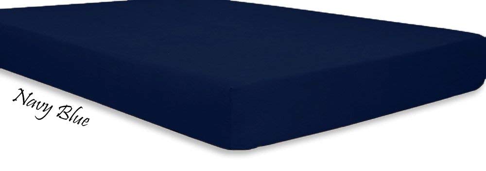 Luxury 6-Piece Egyptian Cotton Bed Sheet Set - King Size, Navy Blue - 1 Flat Sheet, 1 Fitted Sheet (13