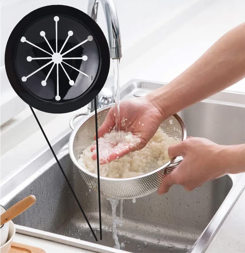 3-1/8 Inch Garbage Disposal Splash Guard - Black Sink Baffle Collar for GE, Whirlaway, Sinkmaster & Waste King - Multi-Function Kitchen Drain Plug - Perfect for Preventing Water Splashes While Washing Dishes