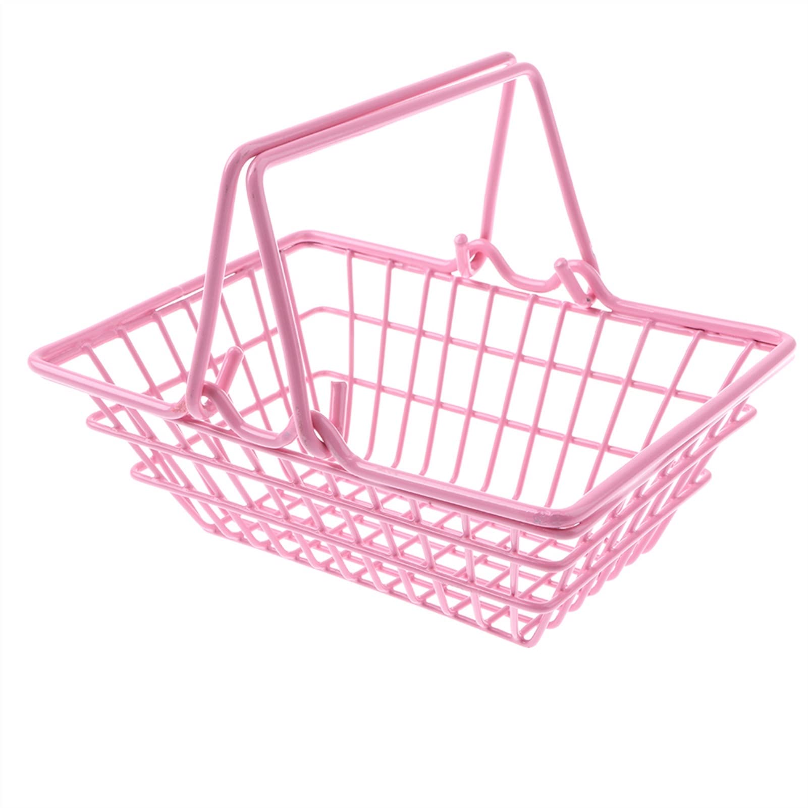 HANLAODE Kids Metal Shopping Cart Toy - Pretend Play Supermarket Basket for Kitchen, Fruit & Vegetable Grocery Play - Pink (BMZDCFYJ-1) - Perfect for Toddler Role Play, Birthday Gifts & Early Learning Activities