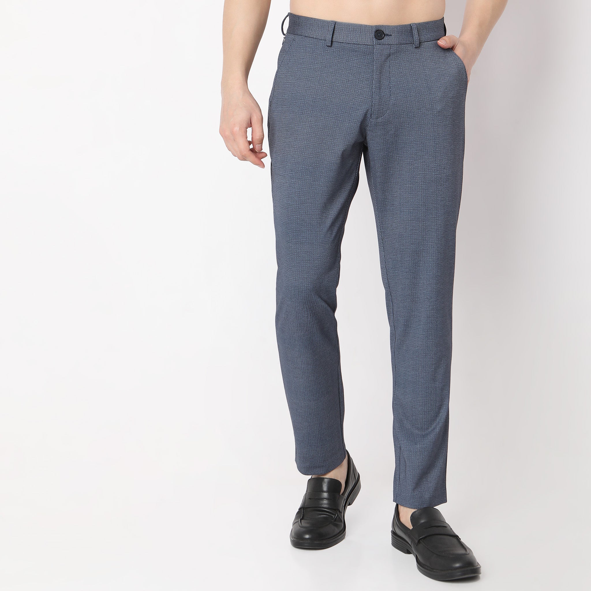 Ultra Stretch Travel-Friendly Crop Flex™ Pants with Secure Zip Pocket | Blue Fusion | Perfect for Yoga, Gym Workouts & Casual Wear