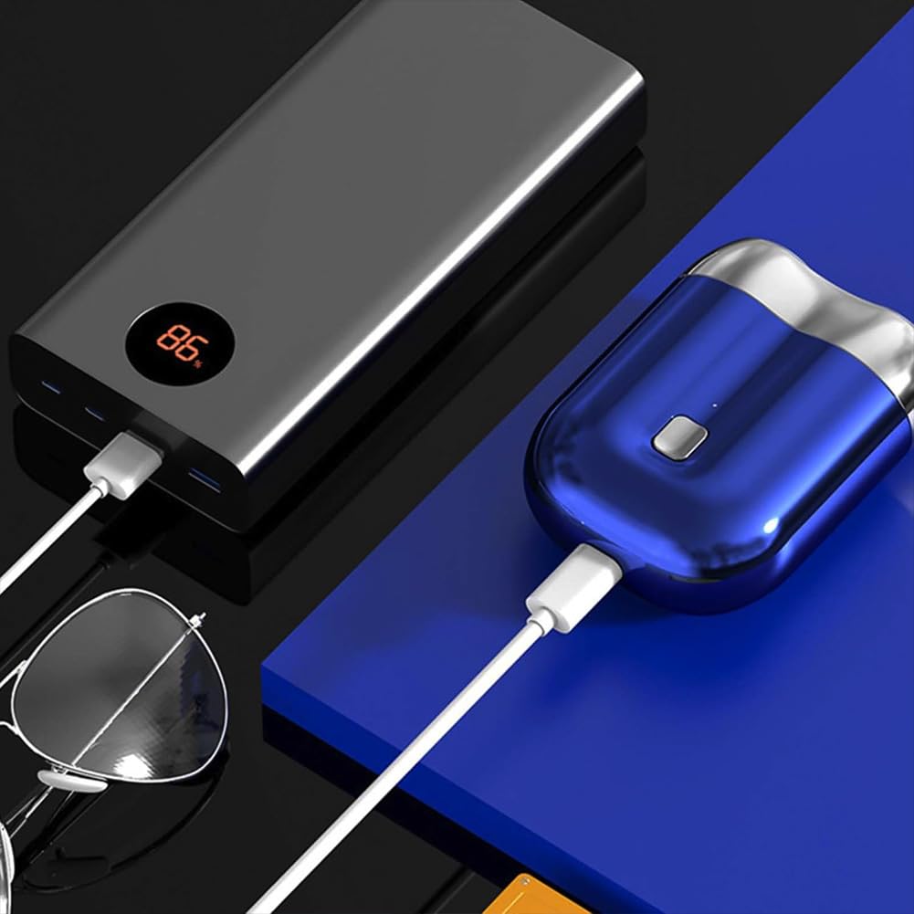 Mini Dual-Head Electric Shaver for Men - USB Rechargeable, Portable & Washable - Compact Travel & Car Electric Razor - Perfect for Home, Office & Grooming On-The-Go (Gray)