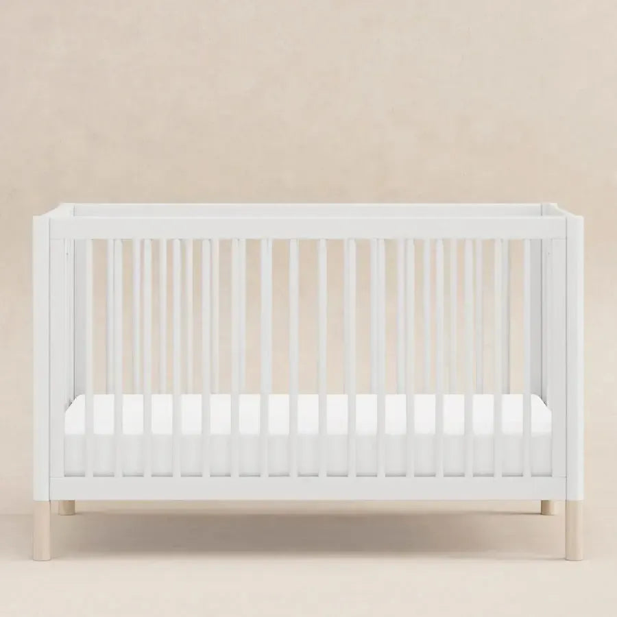 Babyletto Gelato 4-in-1 Convertible Crib - White with Washed Natural Feet | Modern Nursery Furniture for Newborn to Toddler | Perfect for Small Spaces & Gender-Neutral Nursery Decor