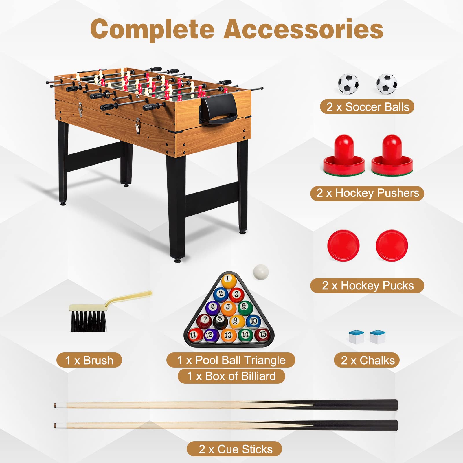 3-in-1 Multi-Game Foosball Table - 48