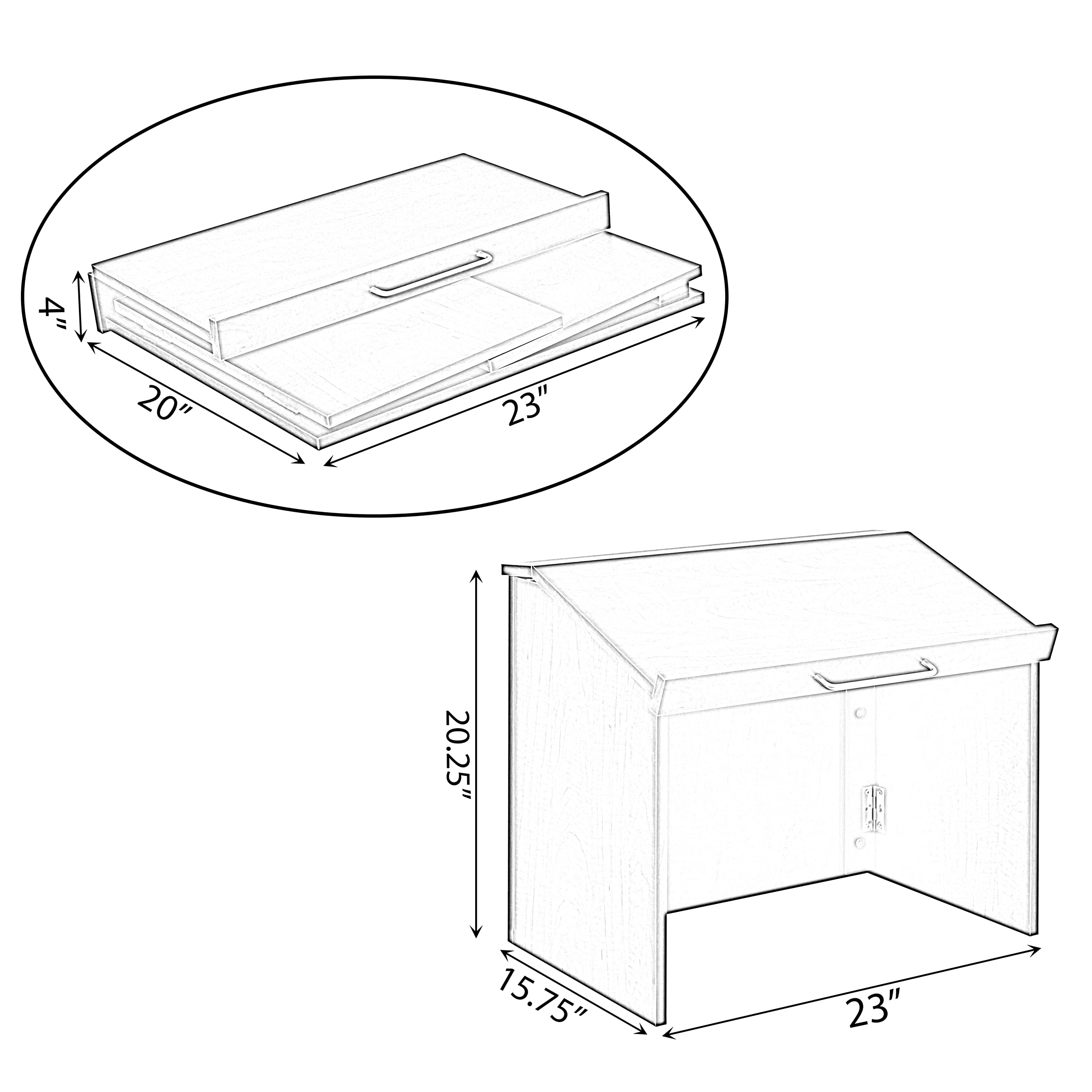 Basicwise Foldable Tabletop Portable Podium Stand - Lightweight & Adjustable for Church Sermons, School Presentations, Office Meetings & Home Use - Cherry Wood Finish - Perfect for Lecterns, Public Speaking & Event Hosting