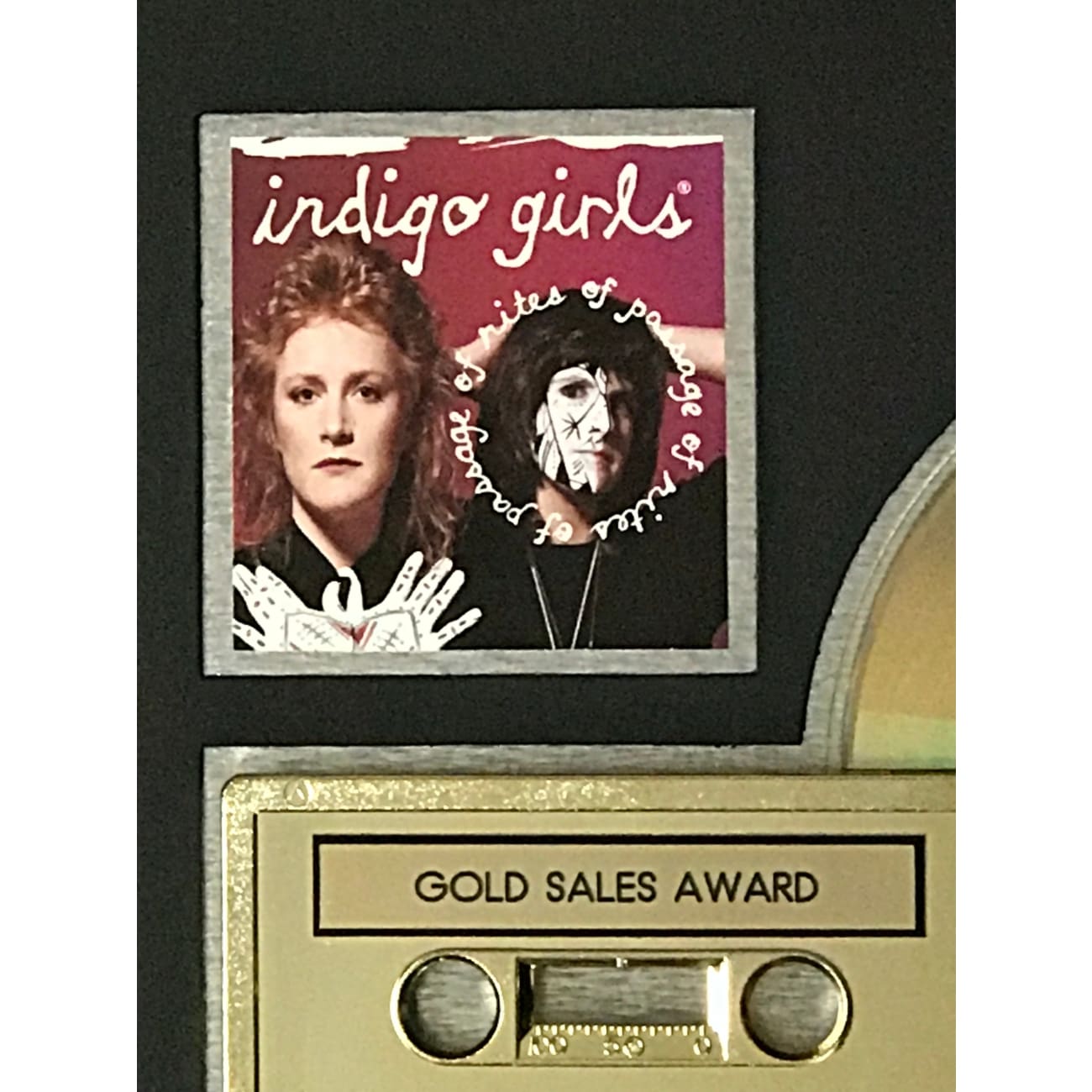 Indigo Girls Rites Of Passage RIAA Gold Album Award - Certified Gold Record for Music Collectors & Fans - Perfect for Home Display, Music Rooms & Collector Showcases