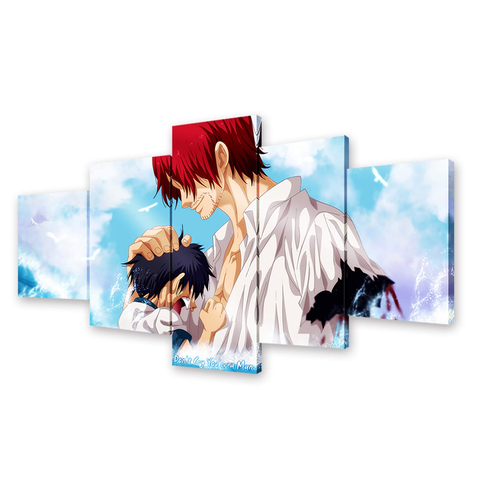 One Piece Anime Canvas Wall Art - Red Hair Shanks Poster Print with Frame for Living Room & Bedroom Decor | Perfect Gift for Anime Fans & Home Decoration