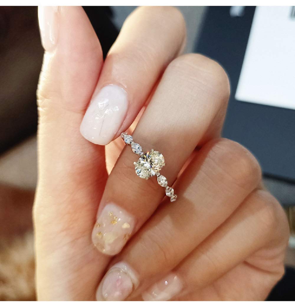 LTCXCXCD Moissanite Dove Egg Diamond Wedding Ring for Women - Cubic Zirconia Infinity Halo Engagement Ring - Solitaire Ring Size 8 | Perfect for Proposals, Anniversaries & Bridal Jewelry