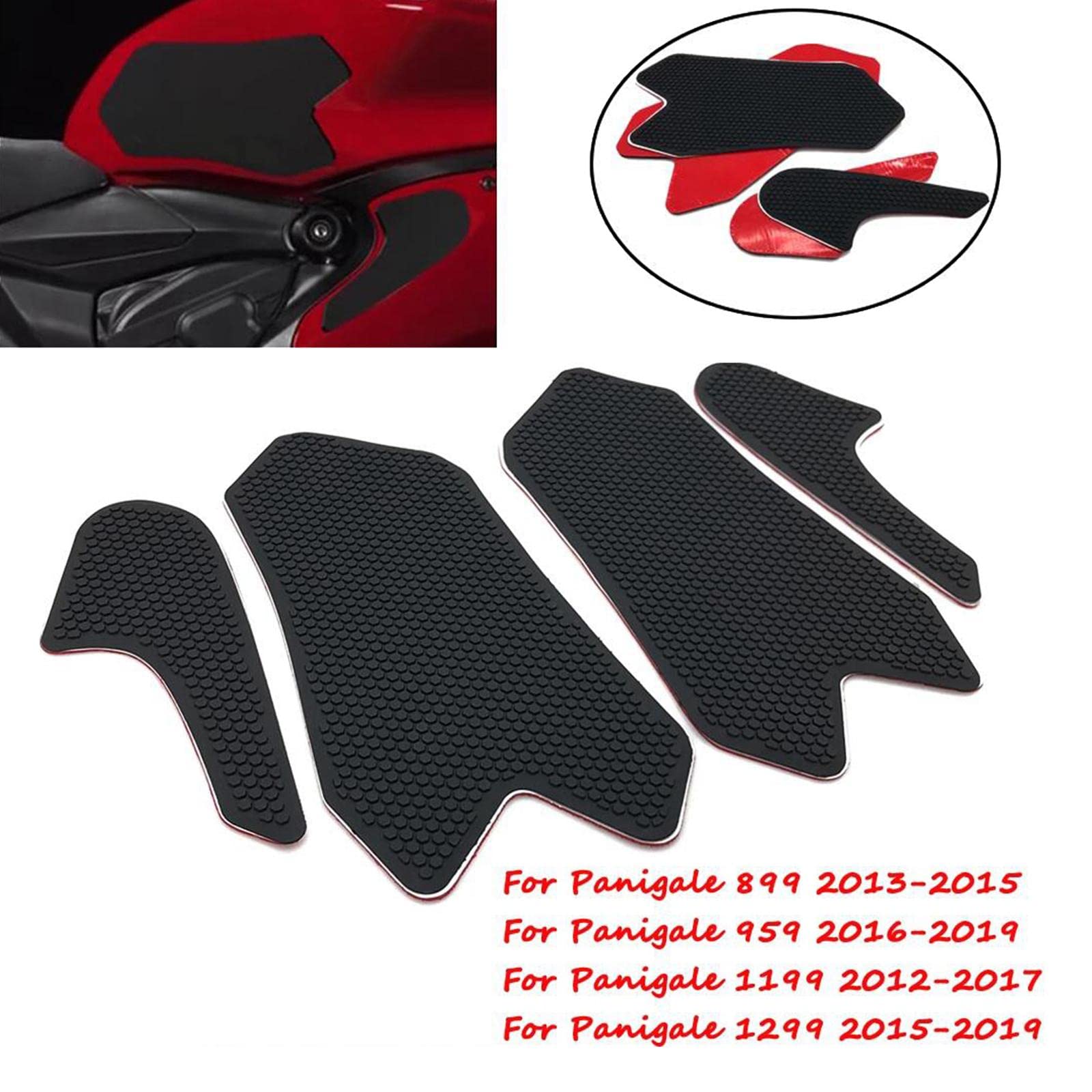 Ducati Tank Traction Pads - Non-Slip Knee Grips Stickers for Ducati 899 (2013-2015) & 959 (2016-2019) | Motorcycle Grip Enhancer for Better Control & Comfort During Riding