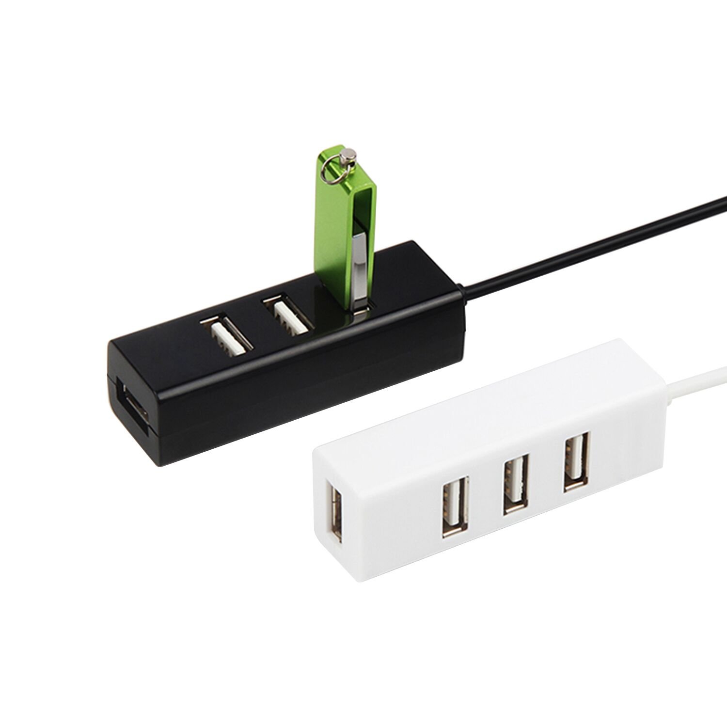 4-Port USB 2.0 Hub for MacBook, iMac, PC & Chromebook - High-Speed Data Transfer Hub with LED Indicators - Perfect for Home Office, Gaming & Travel (White)