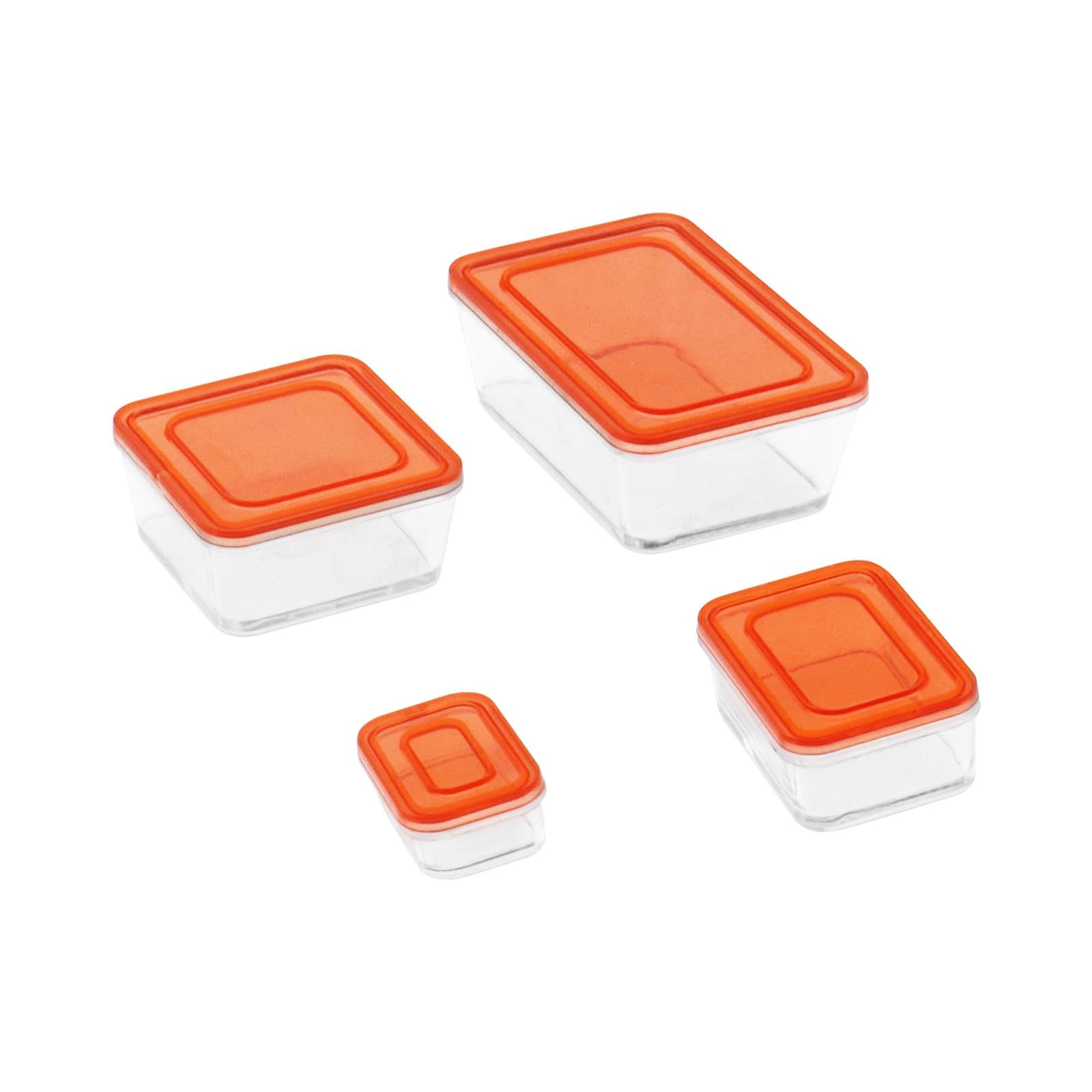 eMagTech 4Pcs Miniature Dollhouse Food Storage Box Set - 1/6 & 1/12 Scale Plastic Bento Box & Fresh Container for DIY Dollhouse Decor - Perfect for Mini Kitchen Scenes & Collectible Display