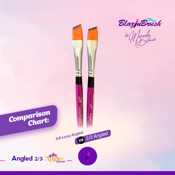 Blazin Brush 2/3 Angled Shader - Professional Makeup Brush for Eyeshadow & Eyeliner - Perfect for Smokey Eyes & Precise Makeup Application