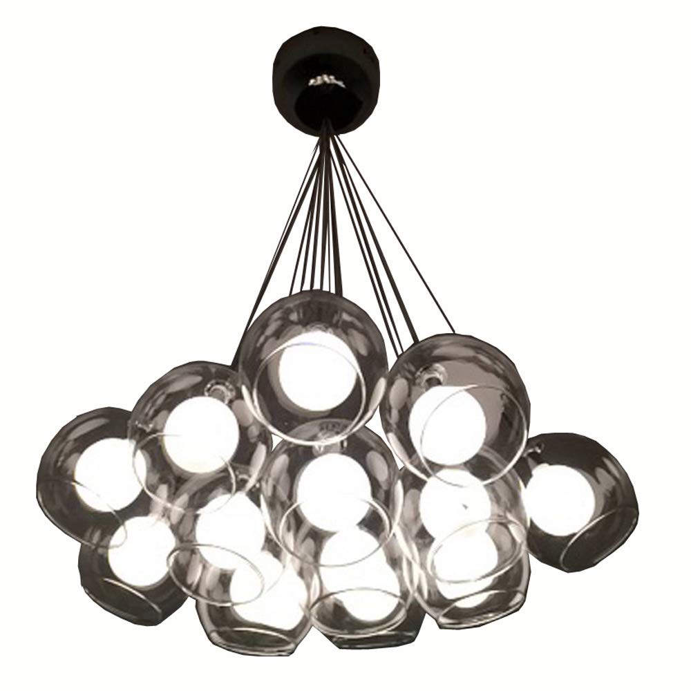 Modern Glass Bubble Chandelier - 15-Light Luxury Dining Room Pendant Light with Double Layer Glass Design for Kitchen, Bar & Restaurant Decor | Perfect for Contemporary Home & Commercial Spaces