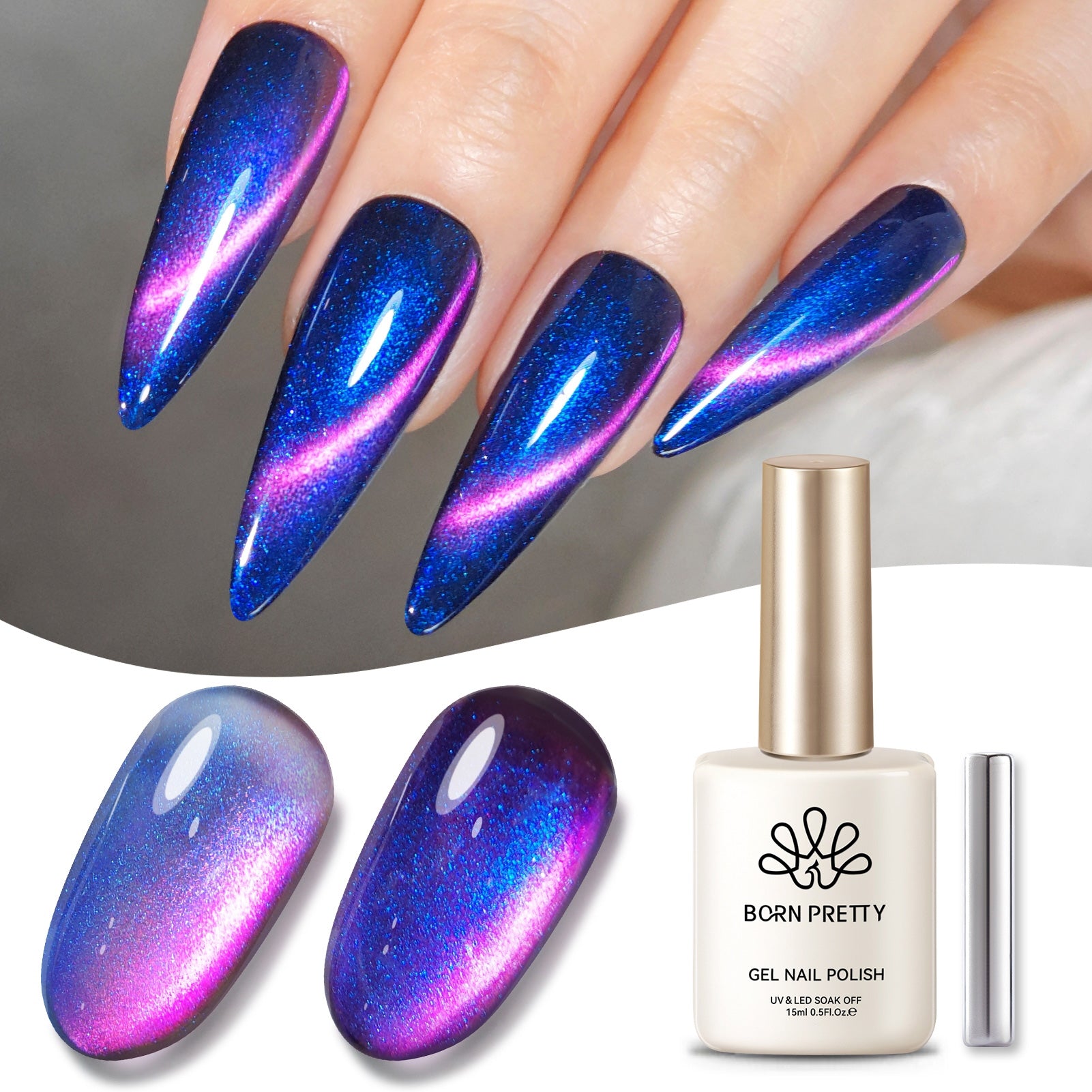 Aurora Cat Magnetic Gel Polish MY312 Firefly Glow 15ml - Long Lasting UV LED Nail Polish for Salon & Home Manicure - Perfect for Parties, Weddings & Special Occasions