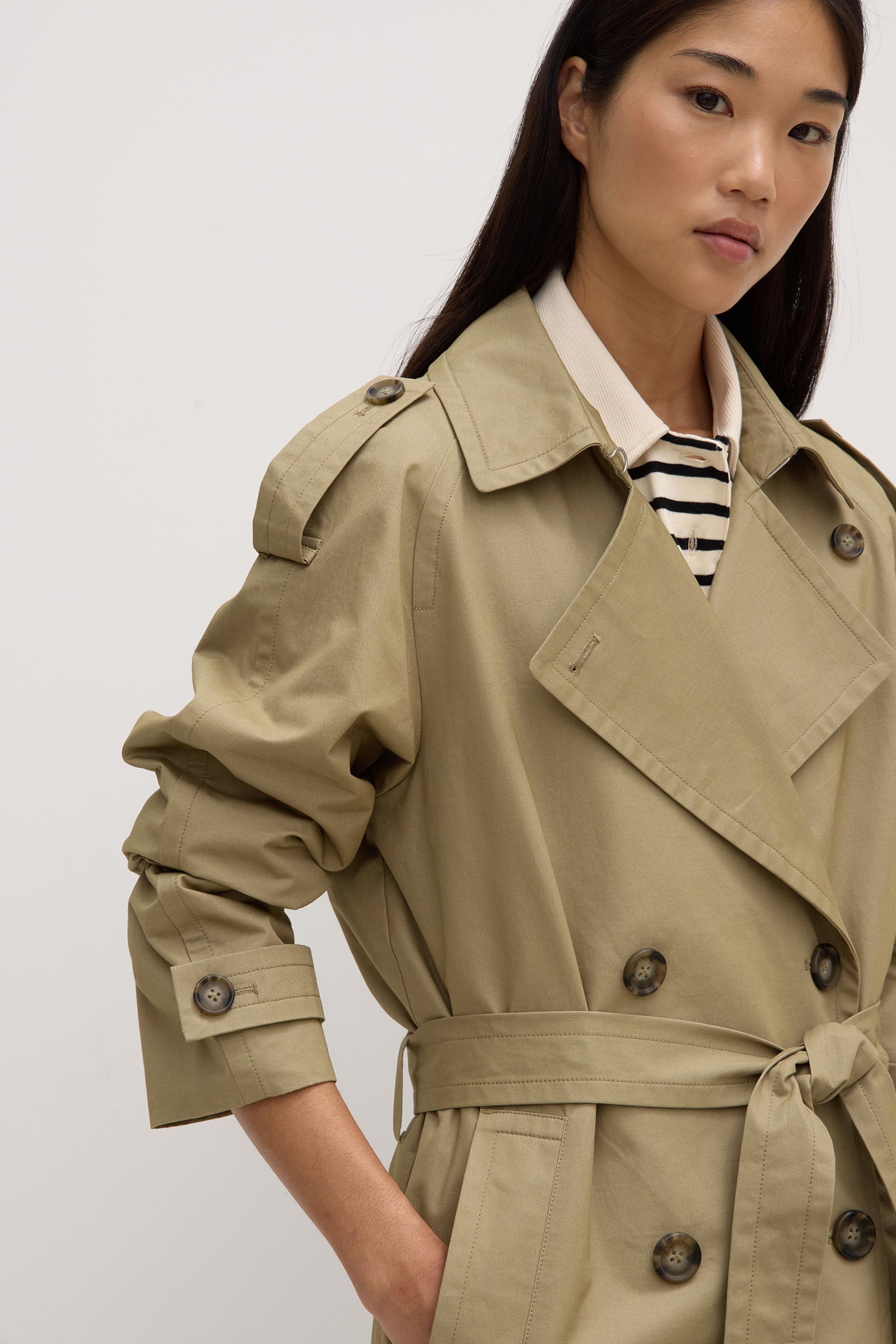 Casey Signature Trench Coat for Women - Classic Waterproof Long Trench Coat with Belt - Perfect for Office, Travel and Formal Occasions