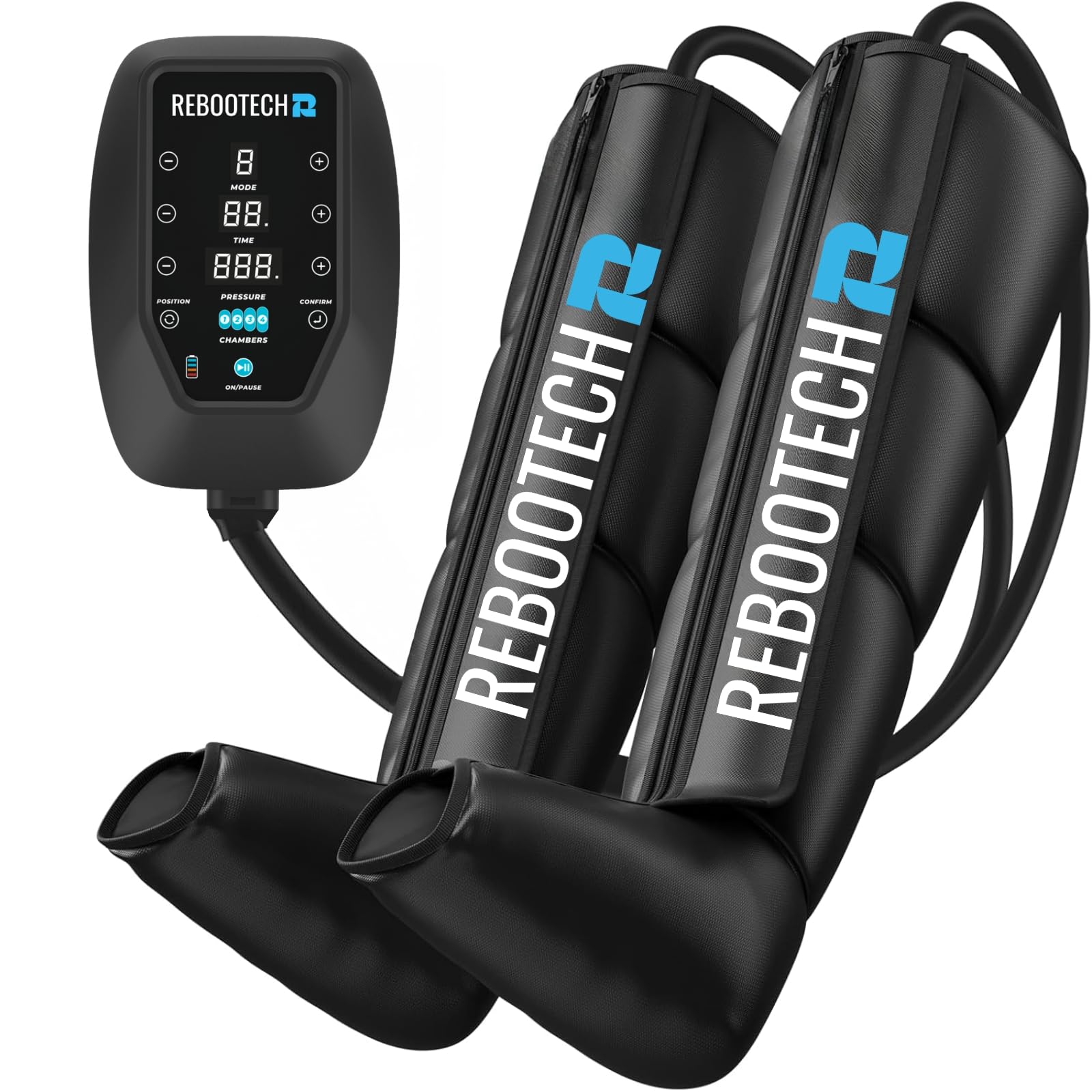 Air Compression Leg Massager - Cordless Recovery System for Circulation, Pain Relief & Muscle Recovery | Portable, Quiet Design with 200mmHg Pressure & 6-Hour Battery Life | Perfect for Athletes, Office Workers & Travelers