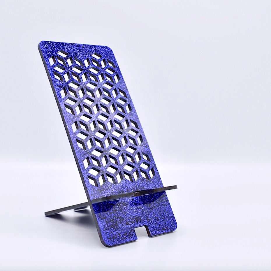 Adjustable Purple Lace Phone Stand Easel - Perfect for Video Calls, Online Classes & Hands-Free Viewing - Compatible with All Smartphones